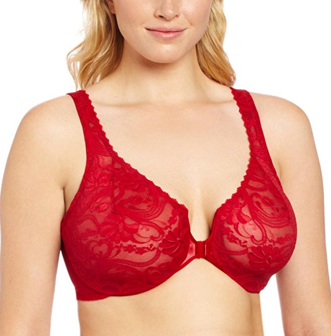 Glamorise Women's Plus-Size Elegance Front-Close Lace Underwire