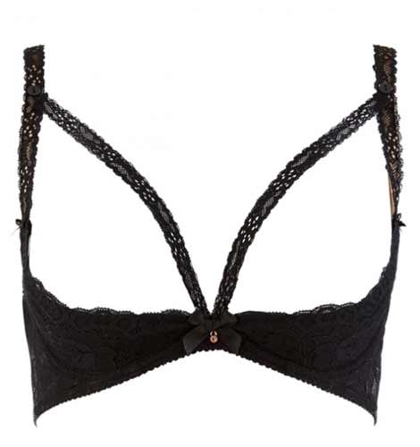 lace quarter cup bra